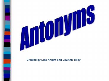 Antonyms