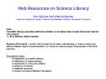 Web Resources on Science Literacy PowerPoint PPT Presentation