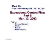 Exceptional Control Flow Part II Mar. 13, 2003