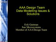 AAA Design Team Data Modelling Issues