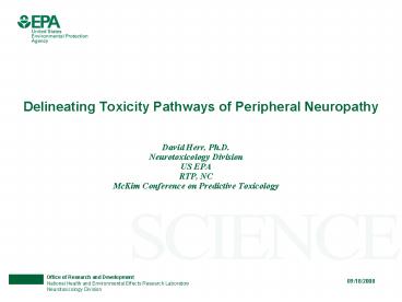 Delineating Toxicity Pathways of Peripheral Neuropathy