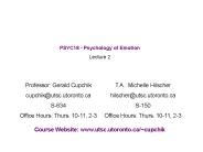 PSYC18 Psychology of Emotion