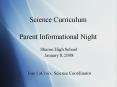 Science Curriculum  Parent Informational Night PowerPoint PPT Presentation