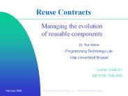 Managing the evolution of reusable components