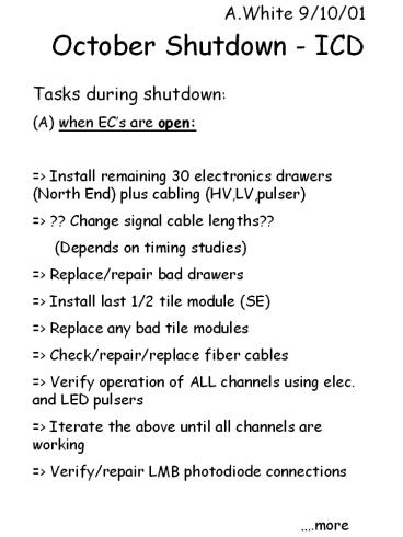 October Shutdown - ICD