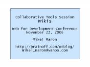 Collaborative Tools Session