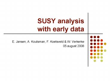 SUSY analysis with early data