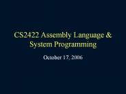 CS2422 Assembly Language