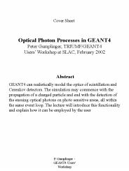 Report on GEANT4