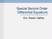 Special Second Order Differential Equations