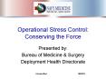 Operational Stress Control: Conserving the Force PowerPoint PPT Presentation