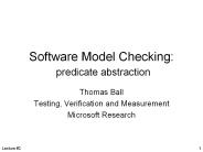 Software Model Checking: predicate abstraction