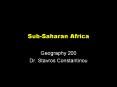 Sub-Saharan Africa PowerPoint PPT Presentation