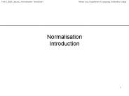 Normalisation Introduction