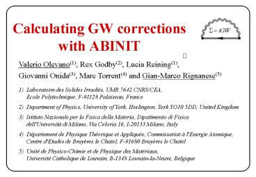 Calculating GW corrections with ABINIT