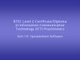 BTEC Level 2 Certificate/Diploma in Information Communication Technology (ICT) Practitioners PowerPoint PPT Presentation
