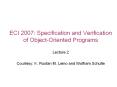 ECI 2007: Specification and Verification of Object-Oriented Programs PowerPoint PPT Presentation