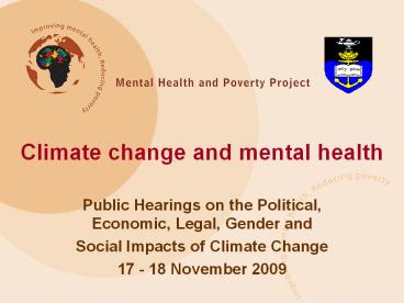 Climate change and mental health