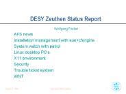 DESY Zeuthen Status Report