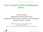 Active Sensing for Mobile and Humanoid Robots