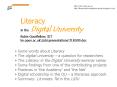 Literacy in the Digital University PowerPoint PPT Presentation
