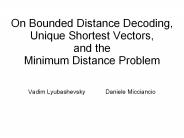 On Bounded Distance Decoding,