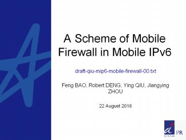 A Scheme of Mobile Firewall in Mobile IPv6