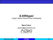 E-KRHyper A Hyper Tableau Theorem Prover with Equality
