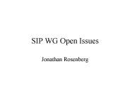 SIP WG Open Issues