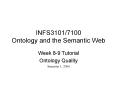 INFS31017100 Ontology and the Semantic Web PowerPoint PPT Presentation