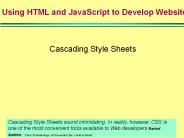 Cascading Style Sheets