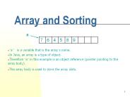 Array and Sorting