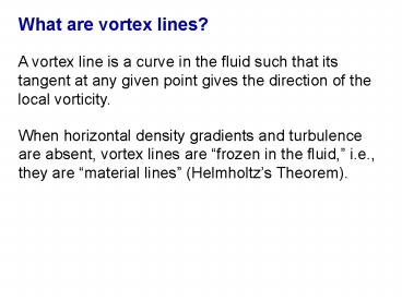 What are vortex lines