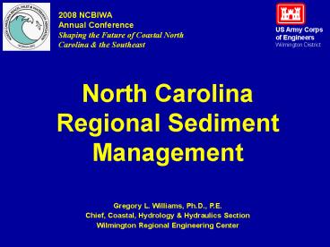 North Carolina Regional Sediment Management