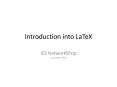 Introduction into LaTeX PowerPoint PPT Presentation