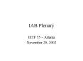 IAB Plenary PowerPoint PPT Presentation