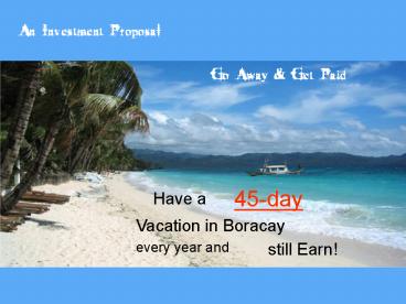 An Investment Proposal