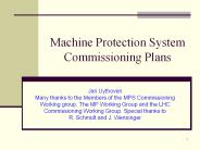 Machine Protection System Commissioning Plans