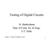 Testing of Digital Circuits