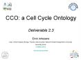 CCO: a Cell Cycle Ontology Deliverable 2'3 PowerPoint PPT Presentation