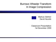Burrows Wheeler Transform In Image Compression