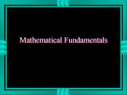 Mathematical Fundamentals