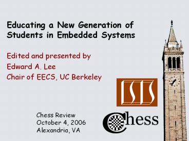 Educating a New Generation of Students in Embedded Systems