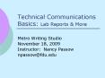 Technical Communications Basics: Lab Reports PowerPoint PPT Presentation