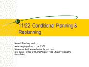 11/22: Conditional Planning