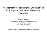 Assessment of Instructional Effectiveness in a Physics Course for Preservice Teachers
