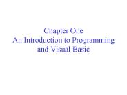 Chapter One An Introduction to Programming and Visual Basic