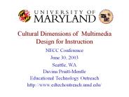 Cultural Dimensions of Multimedia Design for Instruction