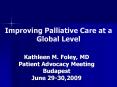 Improving Palliative Care at a Global Level PowerPoint PPT Presentation