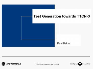 Test Generation towards TTCN3